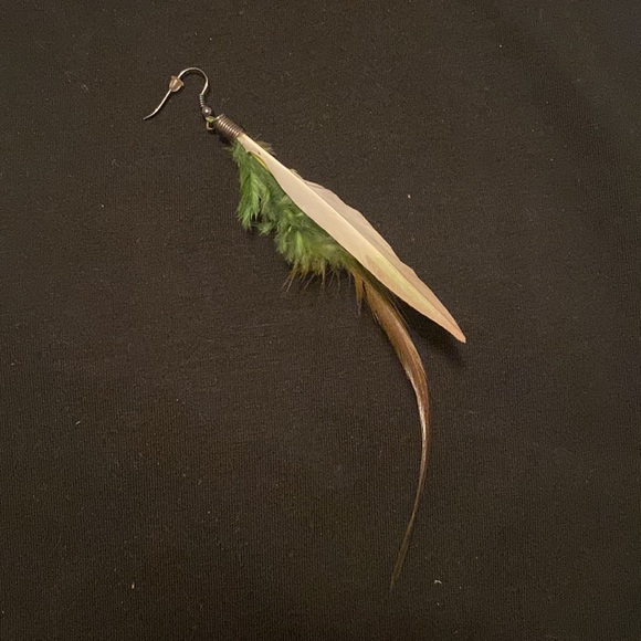 Unique boho feather earrings - Picture 4 of 5